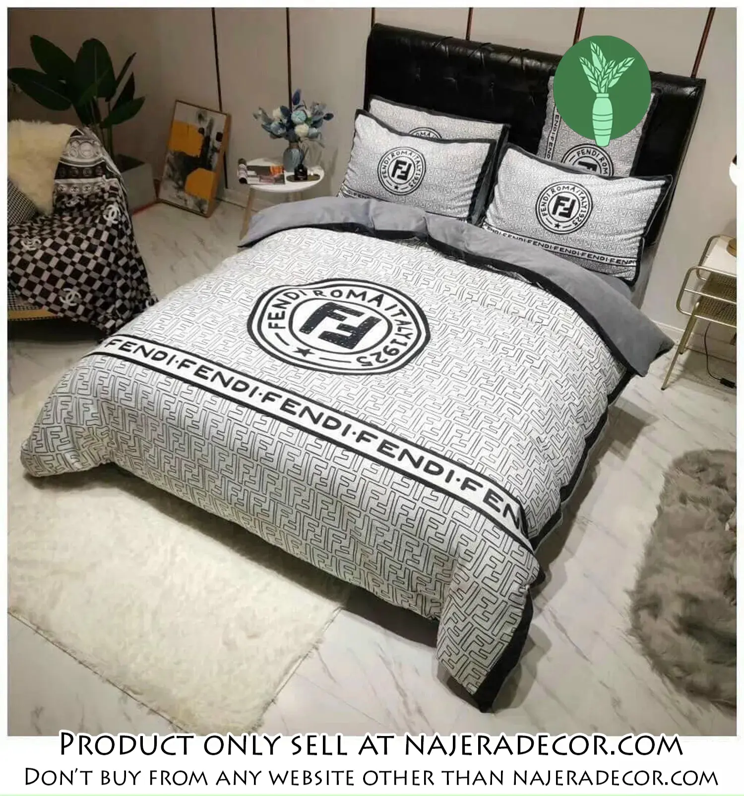 Fendi luxury brand highend bedding set home decor njr1935275